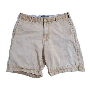 Peter Millar Men's Size 35 Shorts Sunwashed Distressed Khaki Chino Flat Front